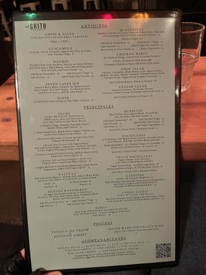 Menu 2/2  at El Grito Taqueria in Seattle