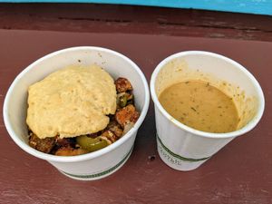 Brunch Biscuit Bowl deconstructed. at Counter Culture in Austin