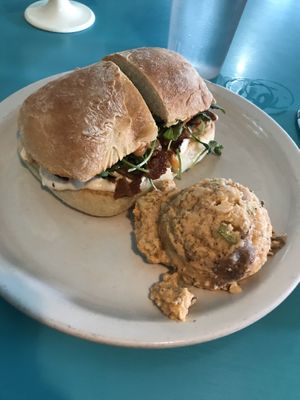 Seitan sandwich with patoto salad! at Counter Culture in Austin