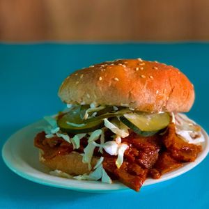 Smoked BBQ Seitan Sandwich at Counter Culture in Austin