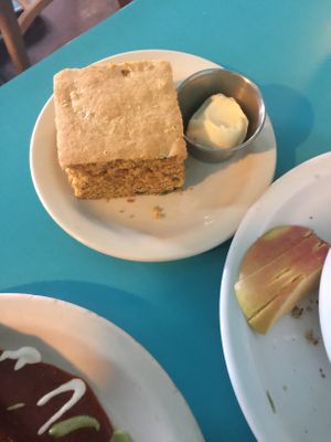 Jalapeño cornbread with butter at Counter Culture in Austin