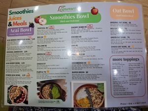 Menu at Legumes in Ho Chi Minh City