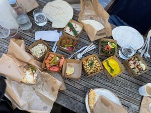take-away menu for 4 persons (half of this is vegan) at Beiruti in Ghent