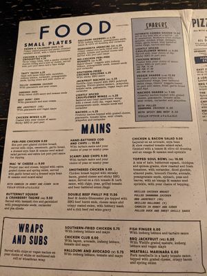 Menu at The Salutation in Tynemouth