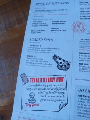 Menu part 1. at The Salutation in Tynemouth