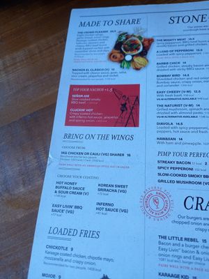 Menu part 2. at The Salutation in Tynemouth