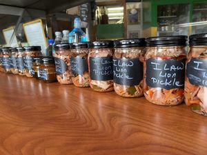 Veggie ferments with ghost pepper  #Veganuary at I Stronga in North Miami