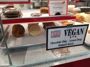 Selection of vegan cookies at Pacific Cookie Company in Santa Cruz