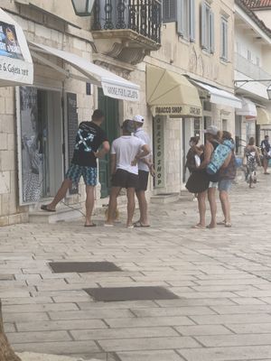 Face of the ice cream store  at Aroma in Hvar