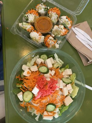 Spring rolls with tofu added at Health Nut in Sherman Oaks