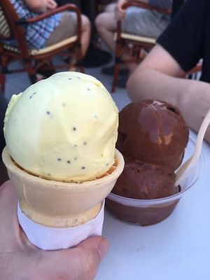 Lemon poppy seed and chocolate ice cream at Clementine's Naughty & Nice Creamery in St Louis