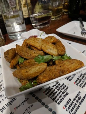 Spicy potatoes at Karlito's BB Mex in Tokushima