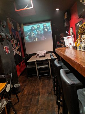 Back of bar at Karlito's BB Mex in Tokushima