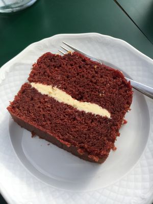 Vegan red velvet cake at Ivy and Bros in Amsterdam