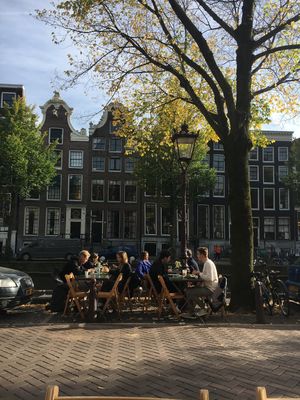 Outside seating at Ivy and Bros in Amsterdam
