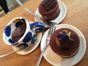 Chocolate ice cream, salted caramel cake, chocolate cake. at Kashew Cheese Deli in Ho Chi Minh City