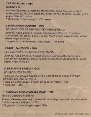 The menu - sandwiches 2/2  at Kashew Cheese Deli in Ho Chi Minh City