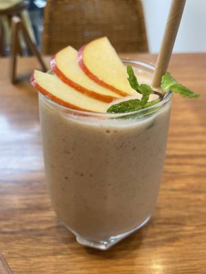 Apple cinnamon smoothie, 70,000 VND (plus 10% tax)  at Kashew Cheese Deli in Ho Chi Minh City