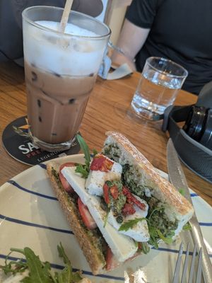 This is only half of the caprese sandwich at Kashew Cheese Deli in Ho Chi Minh City