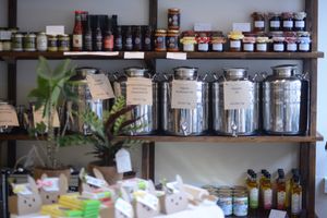 Selection of oils and vinegar available on refills
Furniture are made from upcycled materials by volunteers at Filling Good in Maidenhead