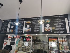 Menu at Navarino Creperie in Thessaloniki