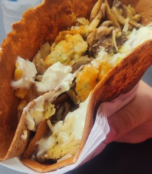 Vegan crepe at Navarino Creperie in Thessaloniki