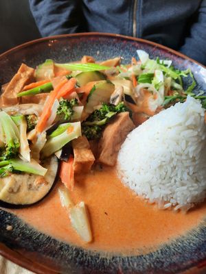 Red curry tofu 11,90 euros at Viet-Thai in Fehmarn