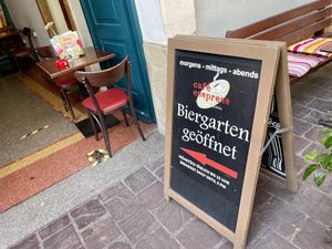 entrance sign at Café Esspress in Bamberg