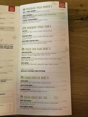 vegan menu at Kitchen Hub in Innsbruck