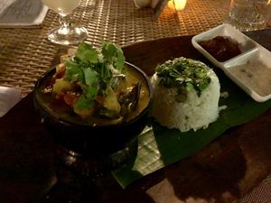 Vegan vegetable curry  at Cafe Vila in Port Vila