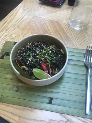 Soba noodles (not marked vegan but are) at Gaya Restaurant in Odessa