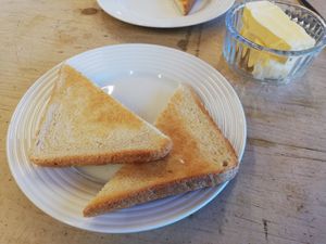 Toast and plant butter at Glencoe Mountain Resort in Ballachulish