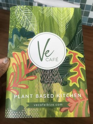 Menu at Ve Cafe in Ibiza