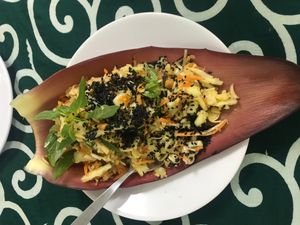Banana leaf salad at Vegan Kon Cook - Reach in Phuket