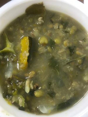 Mung bean and local vegetable soup at Vegan Kon Cook - Reach in Phuket