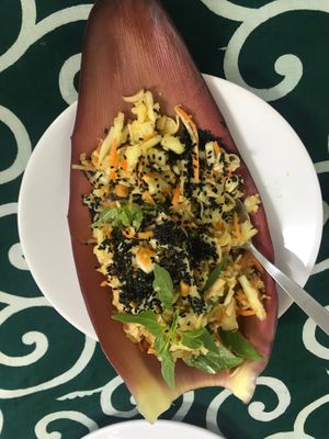 Banana leaf salad at Vegan Kon Cook - Reach in Phuket