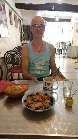 Chef opened the restaurant on a closed day and whipped me up this meal out of the kindness of his heart. at La Fougassine in Saint-maximin-la-sainte-baume