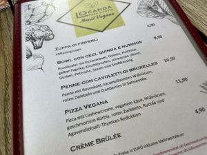 vegan menu at Locanda in Erlangen