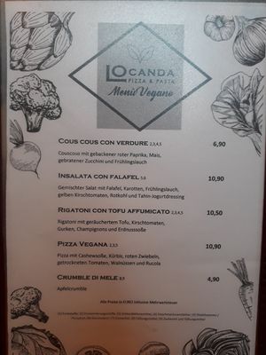 Vegan menu (October 2019) at Locanda in Erlangen