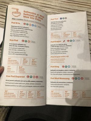 Menú  at Thai Salou in Salou