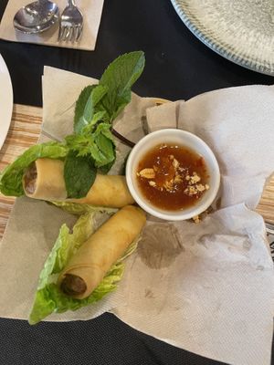 Veg spring rolls   at Thai Salou in Salou