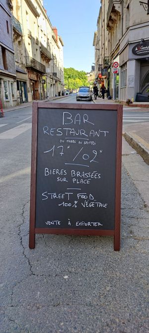 Outside at Mauvaise Graine in Angers