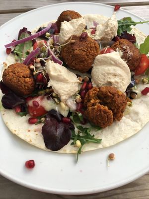Spiced butternut squash falafel wrap at The Victoria in Beeston