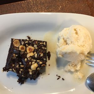 Vegan hazelnut brownie (not listed on menu but usually available)  at The Victoria in Beeston