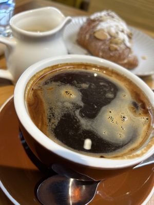Coffee and oat   at Bohemian Bakery in Christchurch