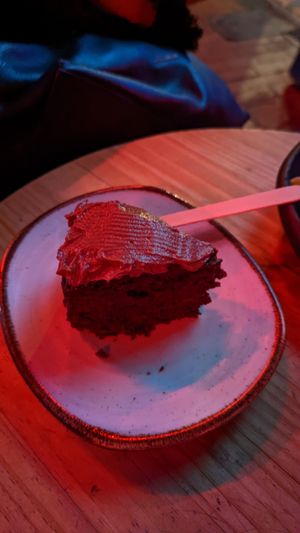 Chocolate cake at Café León in Bogota