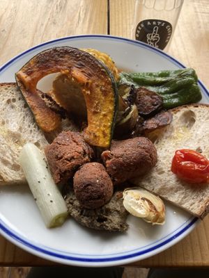 Vegan brunch plate    at Dark Arts Coffee in Hayama