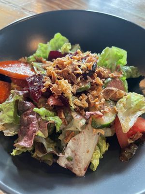 Burger side salad   at Dark Arts Coffee in Hayama