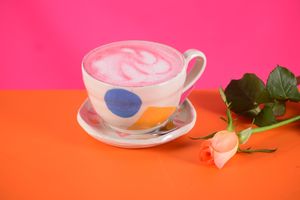 Beautiful Beetroot Latte at Cantina in Penryn