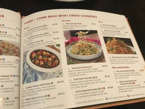 Orange V symbol means can be made vegan at Status in Auckland